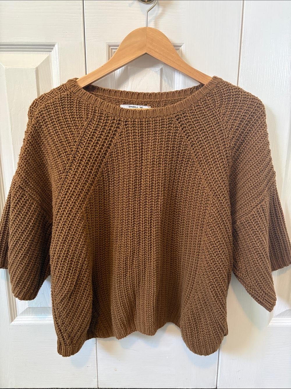 O'Neill Chunky Waffle Crewneck Sweater in Brown